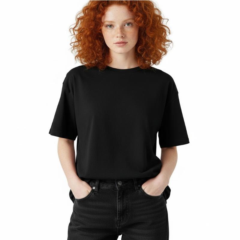 Women Fashion Oversized Cotton T Shirt Casual Loose Fit Summer Top Versatile Lightweight Breathable Tee Soft Daily Wear