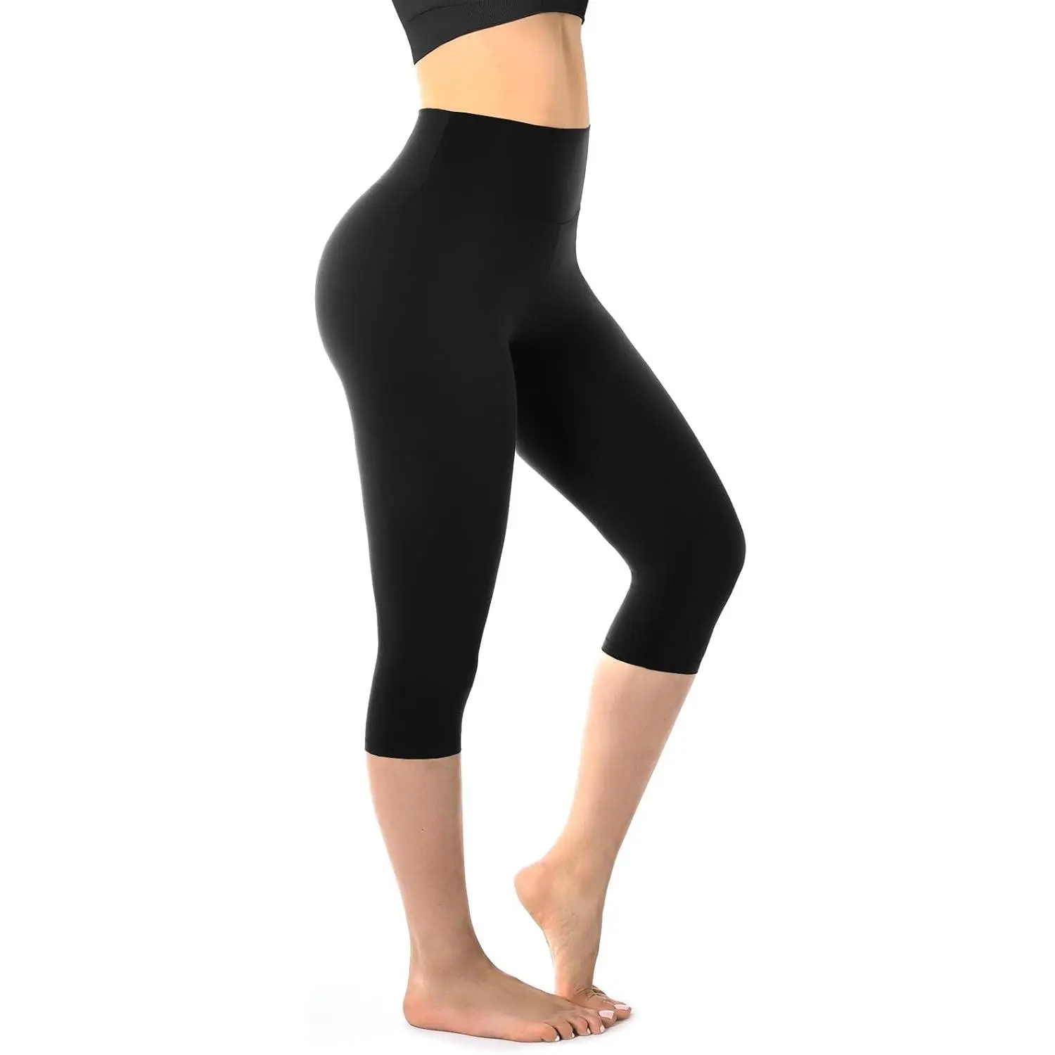 Walifrey Capri Leggings for Women, Buttery Soft High Waisted Leggings for Gym Yoga Workout