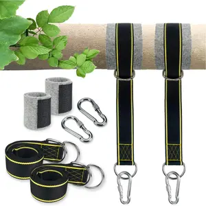 Tree Swing Hanging Straps Kit - Holds 1800 lbs (SGS Certified), 5ftx2 Hammock Straps with 2 Heavy Duty Locking Carabiners and 2 Tree Protectors, Polyester Straps Perfect for Tree Swings & Hammocks