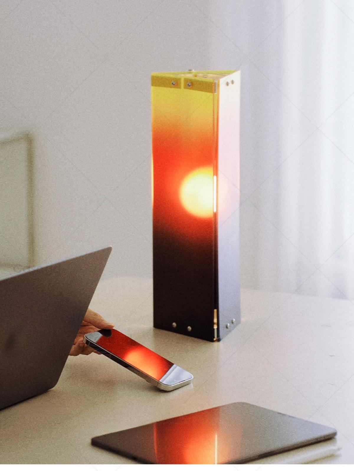 Creative Height Adjustable Sunset Gradient Lamp| Warm Light Atmosphere Desk Lamp| Unique Birthday Holiday Gift| For Men Women Home Decor Lovers