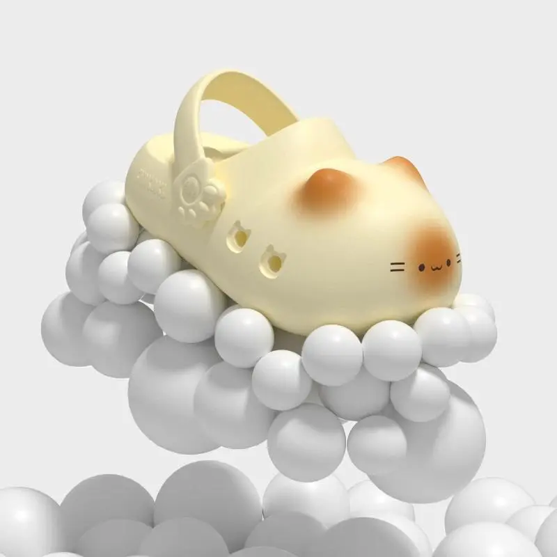 Women's Cute Cat Cartoon EVA Clogs - Average Size 36-41, Hole-Top Slip-On Convertible Slides, Polyester-Lined Lightweight Summer Footwear for Indoors & Outdoor Use