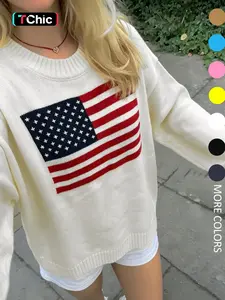 Women's Striped Print Drop Shoulder Oversized Crewneck Sweater, Casual Pullover, Street Casual Long Sleeve Round Neck Jumper for Spring & Fall, Women's Knitwear for Everyday Wear, Womenswear