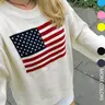 Women's Striped Print Drop Shoulder Oversized Crewneck Loose Fit Sweater, Casual Pullover, Street Casual Long Sleeve Round Neck Jumper for Spring & Fall, Women's Casual Fashion Knitwear for Everyday Wear, Womenswear