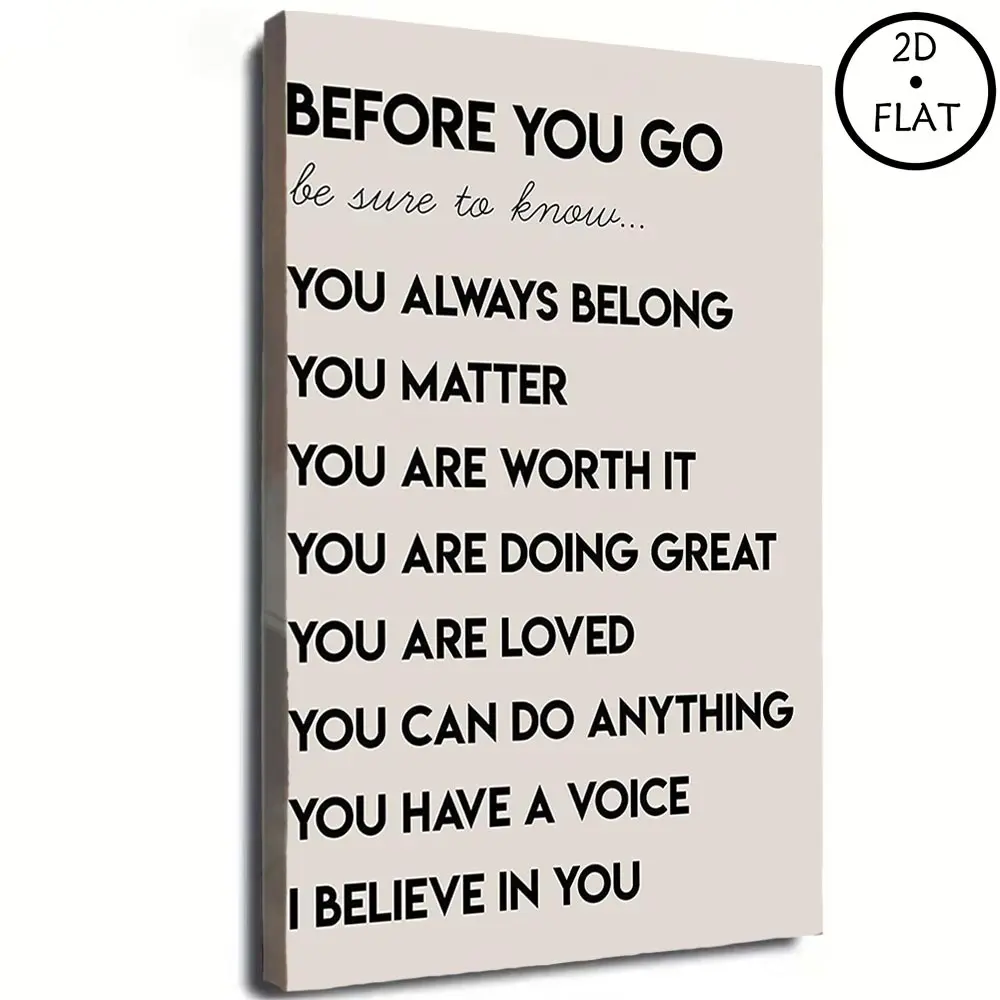 Modern Inspirational Wall Decor, Unframed Canvas Print with Motivational Quote Pattern, Artwork for Living Room, Bedroom & Office Home Decoration  , dopamine   Decor   items church unique art decoration