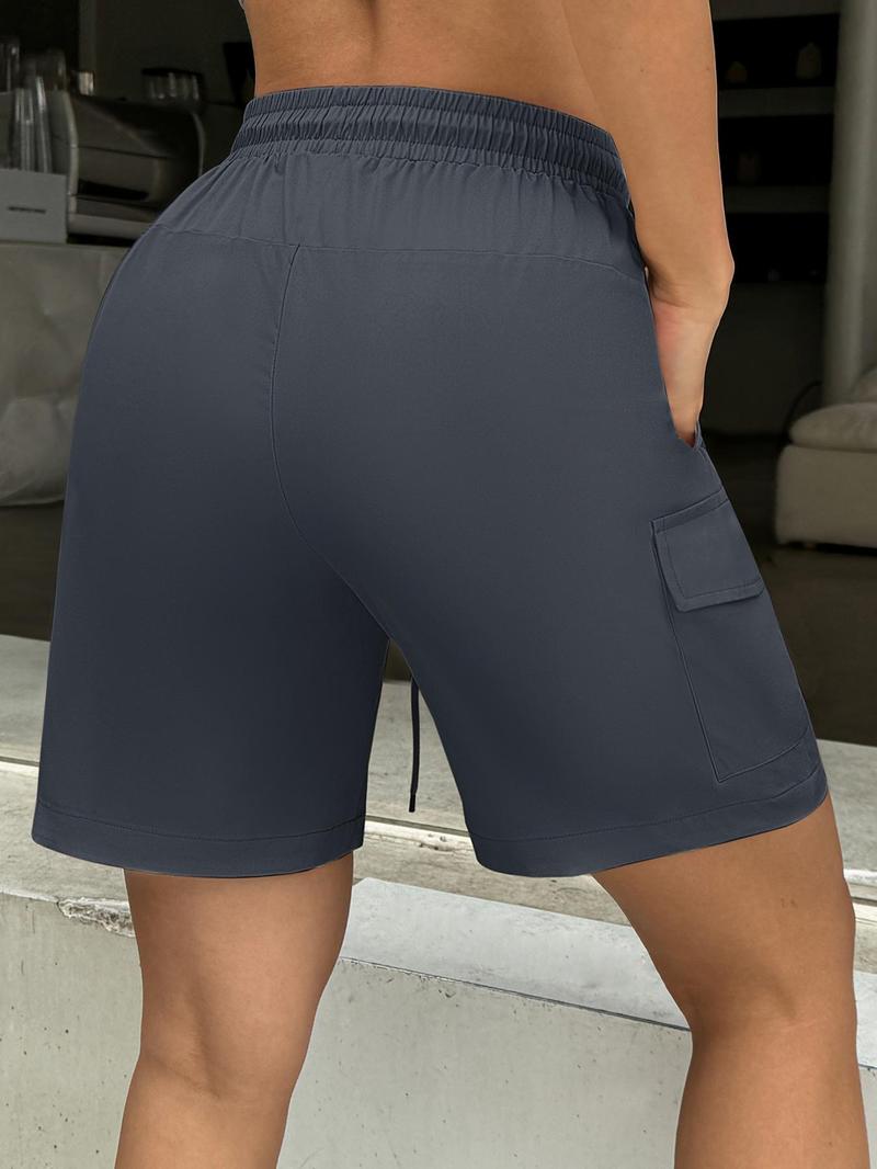 Women's Solid Color Wide Leg Shorts, Casual Comfy Breathable Quick Drying Shorts for Outdoor Daily Wear, Ladies Bottoms for Summer