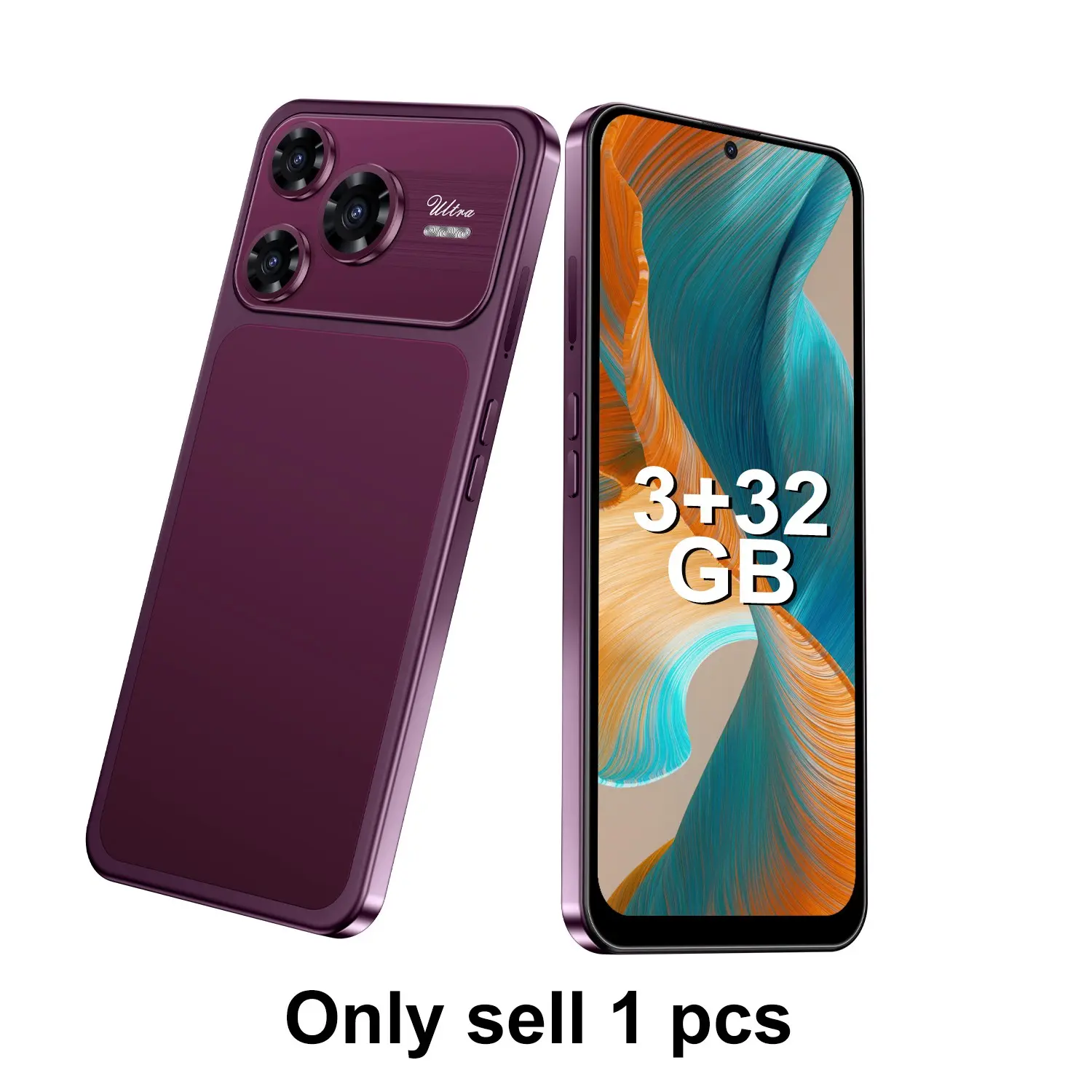 6.56-inch 18 Pro Max smartphone 3GB+32GB Android 10.0 with one click camera button 4-core processor dual SIM card 2+5MP battery 3500mAh facial recognition smartphone