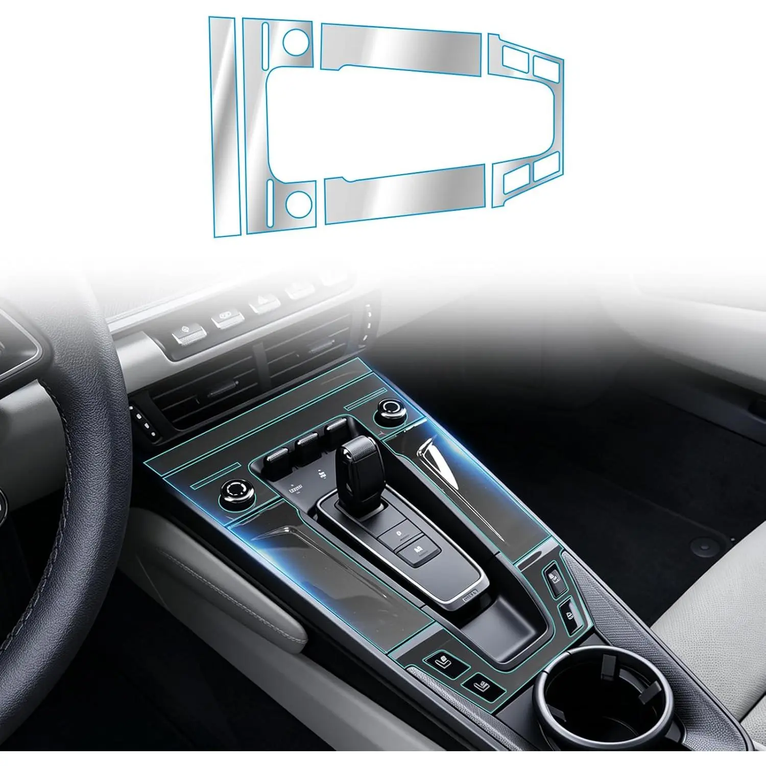 Car Center Console Gear Shift Knob Film Panel Cover for 2025-2026 Porsche 911, Transparent Self-Adhesive Anti-Scratch Matte Protective Layer Interior Sticker Accessory