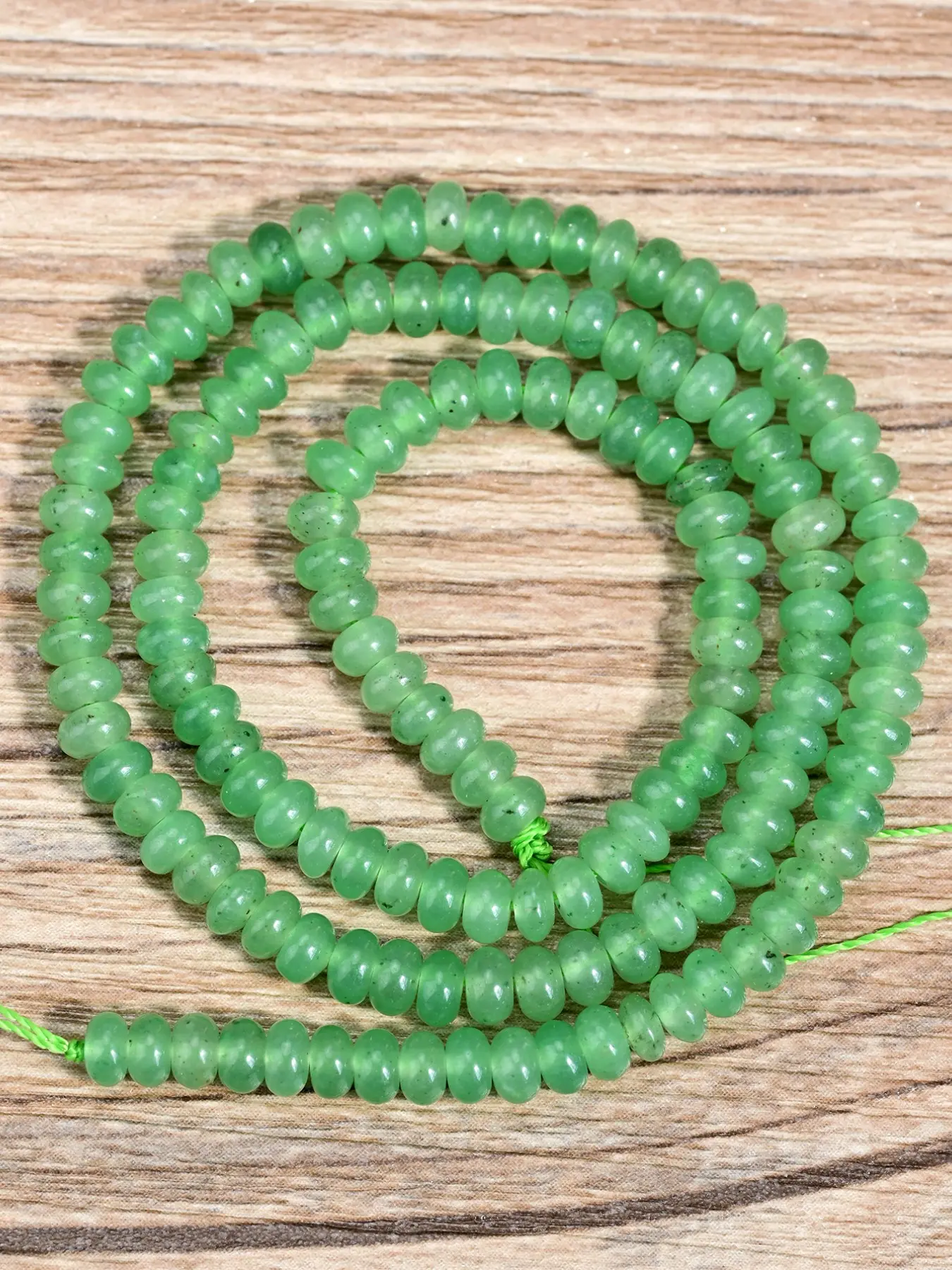 145-150pcs Natural Green Aventurine Jade Spacer Beads, 4*2mm Abacus-shaped Quartz Loose Beads For Jewelry Making, Handcrafted Necklaces, Bracelets, Earrings, Anklets, And Women's Jewelry