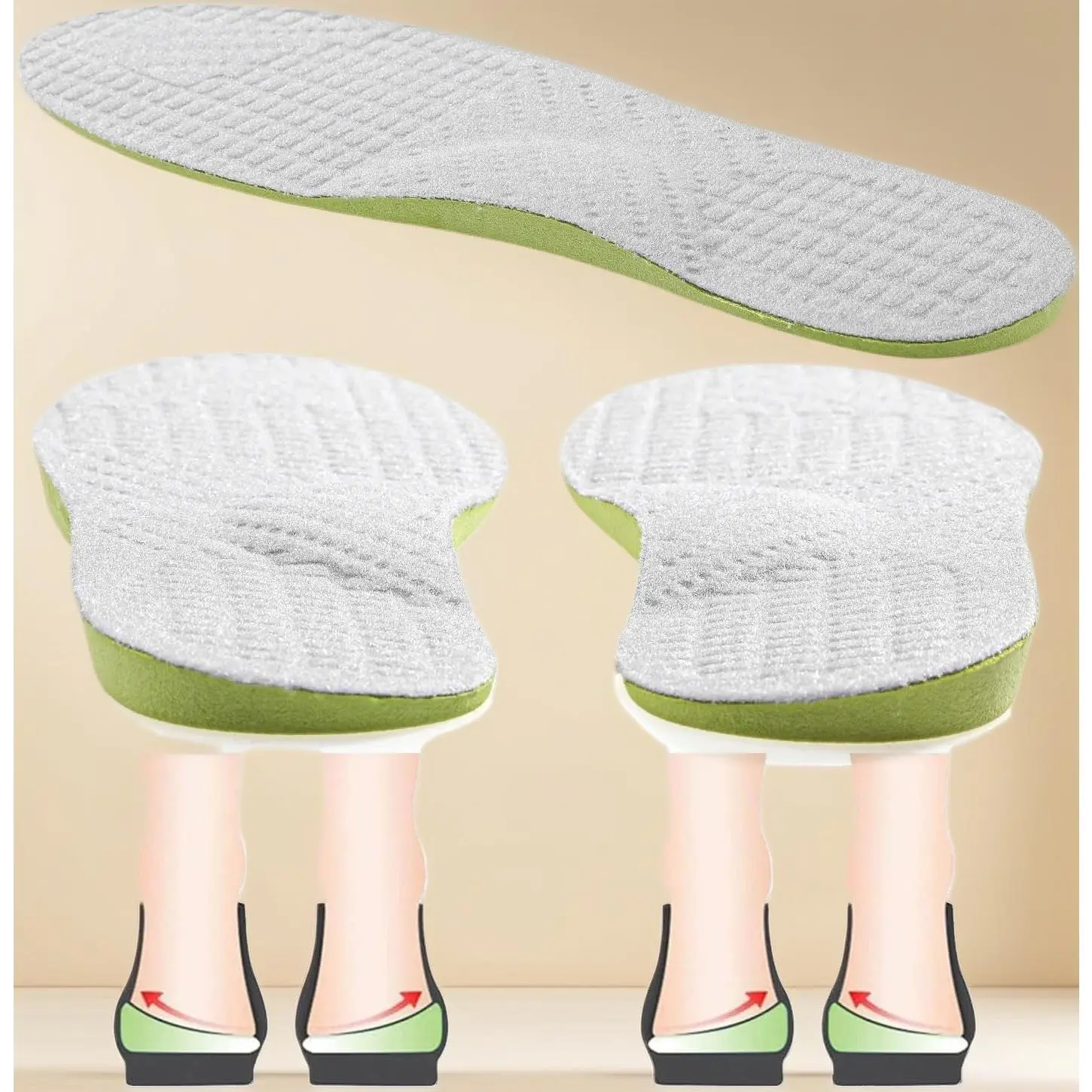Women Men Posture Correcting Orthotic Insoles for Flat Feet Arch Support, Overpronation Supination Correction, Plantar Fasciitis Metatarsalgia, X/O Valgus Varus Legs Shoe Insoles
