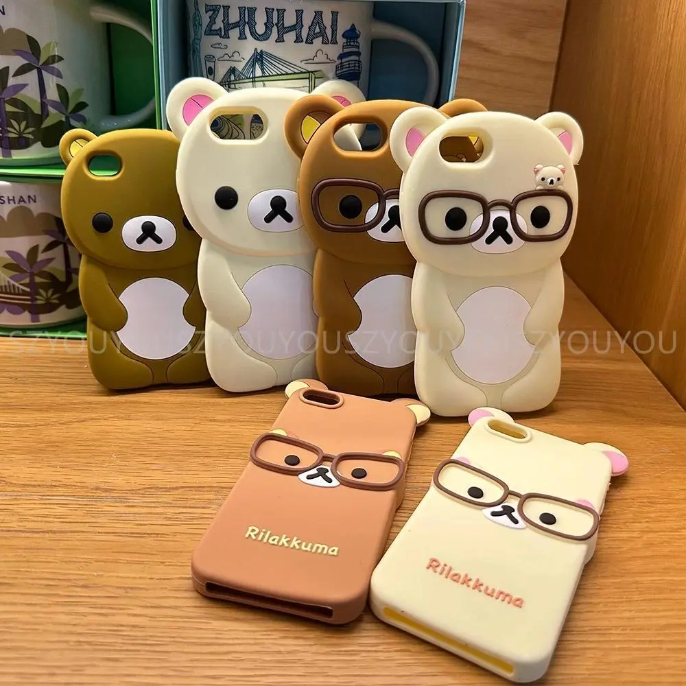 Rilakkuma Bear Chocolate Cartoon Soft Silicone Phone Case Accessories for iPhone 17 Pro, 16 Pro Max, 15, 14 Plus, 13, 12, 11, 8, 7, SE, 6, 5S, 5, 4S, 4