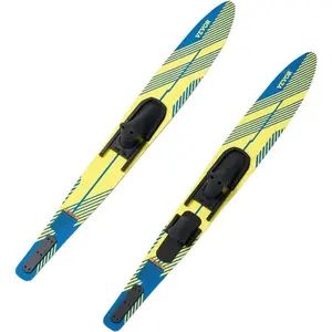 VEVOR Water Skis, Adult Water Ski with Adjustable Horseshoe Bindings Padded Rear Toe Plate, High - Gloss UV Coating Waterskis Combo for Adults Up to 300 lbs