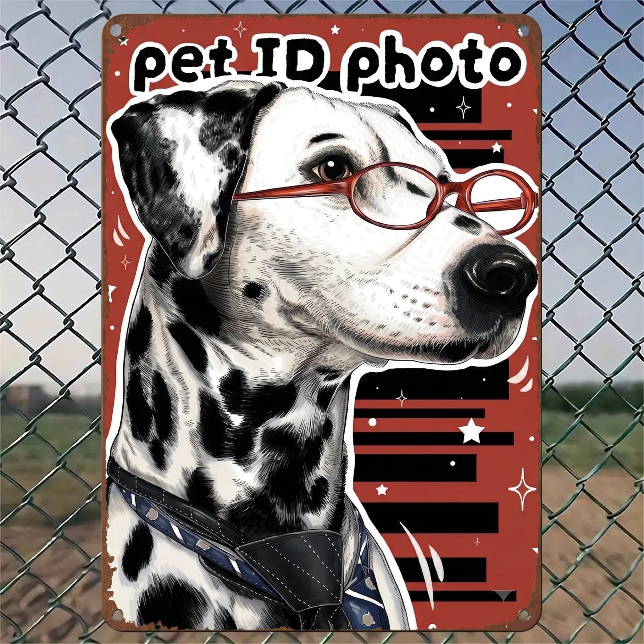 Custom Funny Pet Portrait Iron Sheet Tin Sign - Retro Look Faux Rust Metal Plaque, Personalized Dog & Cat Hanging Wall Art, Gift Ideas for Pet Parents Home Decor, Quirky Gifts