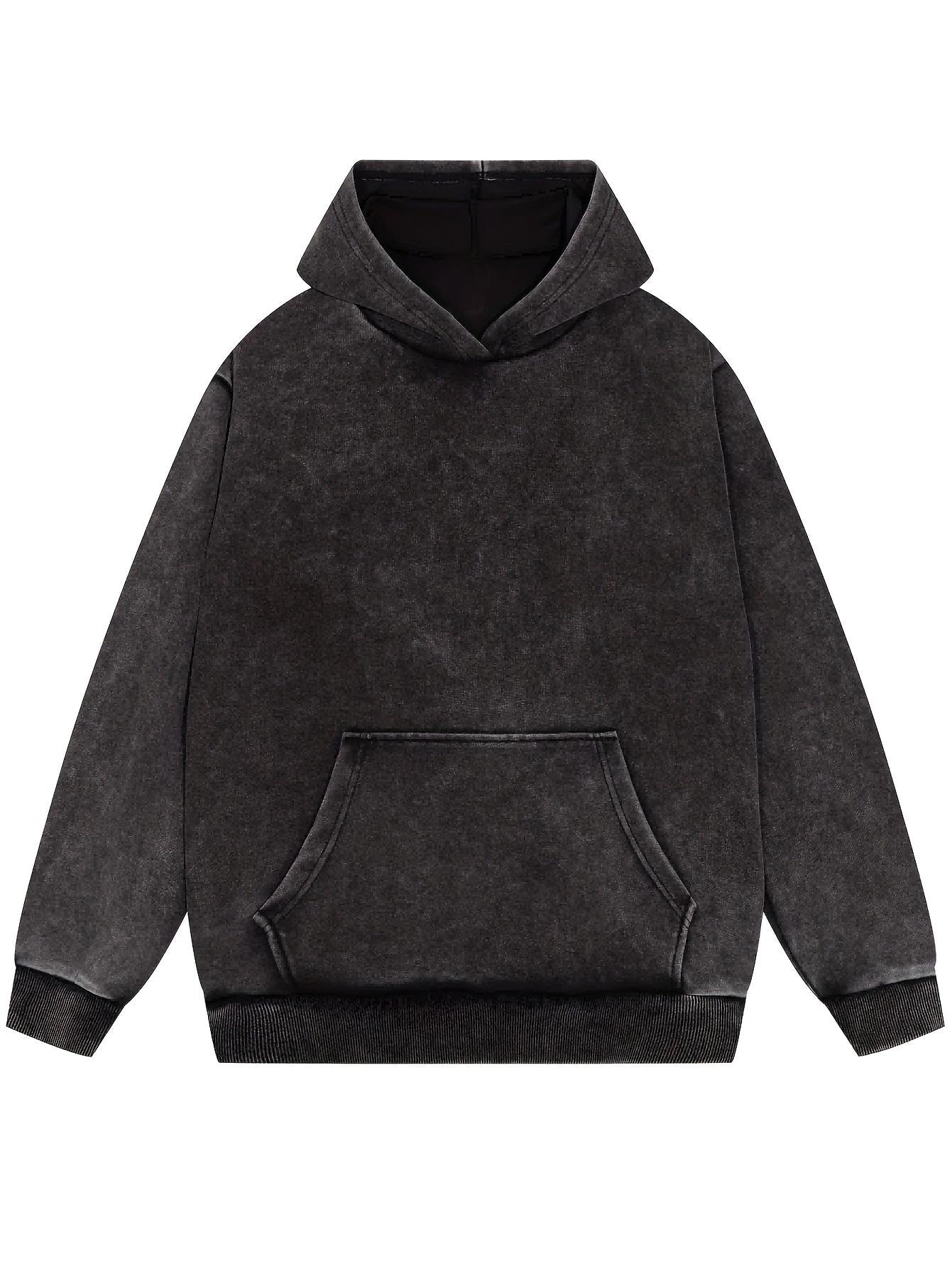 3/4PCS  Colors Couple  Vintage Washed Hoodie 100%Cotton Casual Hoody Comfort Loose Hooded Autumn Warm Fleece Tops Hip Hop Cultural