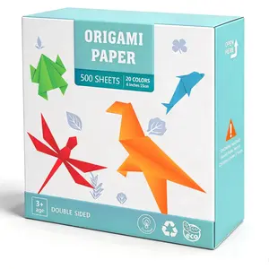 Origami Paper 6 Inches Square 500 Sheets 20  Colors Double Sided for DIY Creation,Gifts Ideal , Arts and Crafts Projects