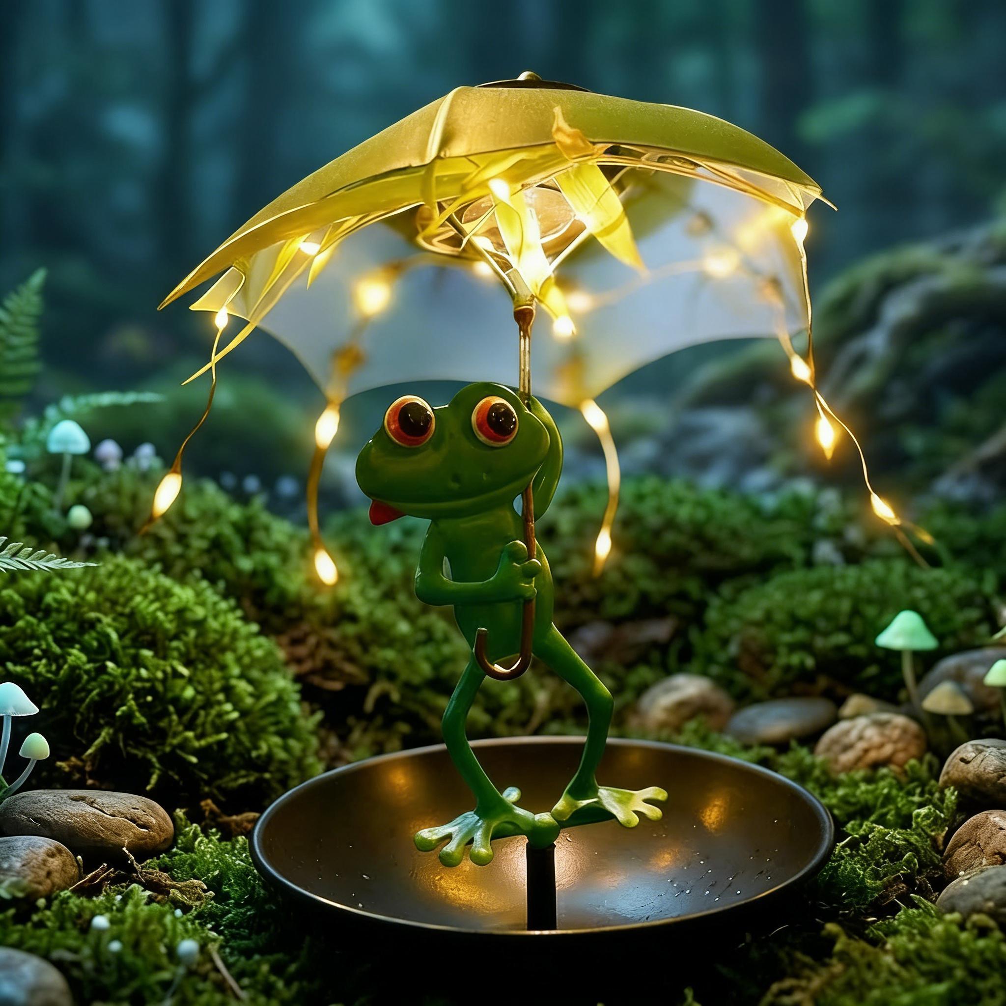 Outdoor Frog Statue Solar Light with LED String, Garden Bird Feeder & Hummingbird Feeder Lamp, Waterproof Decor for Aisle, Yard & Terrace Outdoor Frog Statue Solar Light with LED String, Garden Bird Feeder & Hummingbird Feeder Lamp, Waterproof Decor for Aisle, Yard & Terrace
