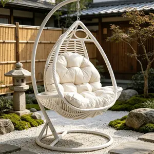 1 egg chair cushion, thickened soft cushion backrest design, single person hanging swing sofa cushion, machine washable durable fabric (including cushion only)