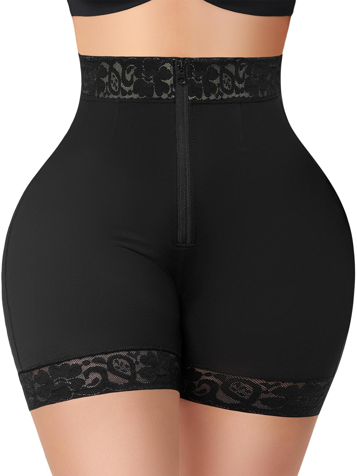 Women's High Waist Lace Trim Shapewear Shorts, Tummy Control Butt Lifting Shapewear Bottoms, High Stretch Shaper for Daily Wear