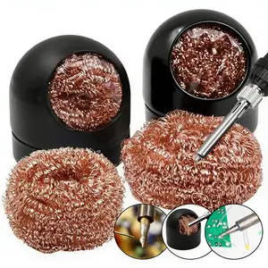 Iron Tip Cleaning Copper Wire Ball Set, Soldering Iron Tin Removal Cleaner, Welding Nozzle Decontamination Kit, 1 Set
