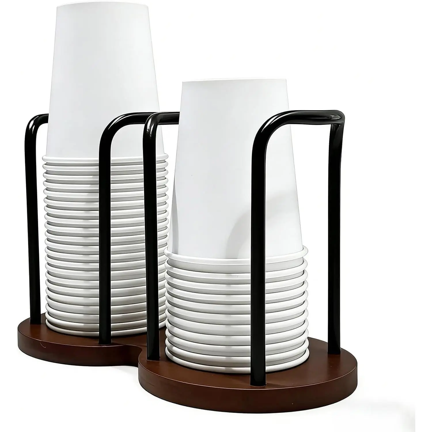 Wood Bathroom Cup Holder(Under 2.8in Diameter),Disposable Cup Dispenser| Plastic Mouthwash Cup Storage Organizer for Cups -Perfect for Office, Kitchen, Gym, School or Cafes