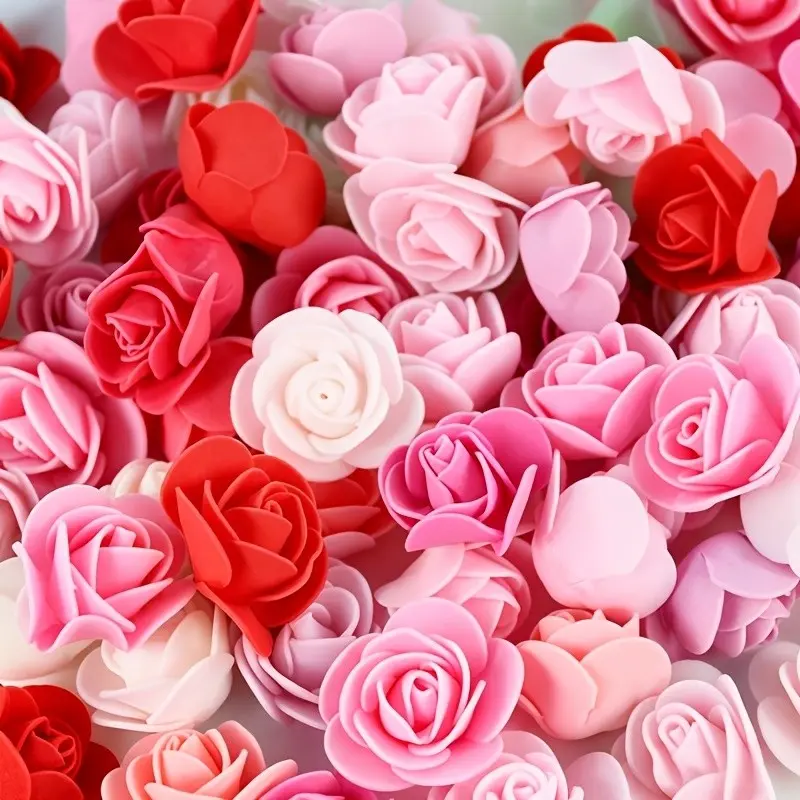 120pcs Realistic Foam Rose Heads, 1.38 Inch Diameter, Stemless Artificial Flowers, Ideal for DIY Wedding, Gift, Valentine's Day, Home Decor, Decorative Florals