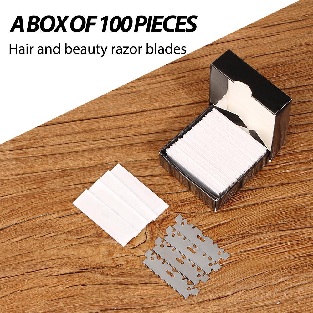 Men's Razor Set, 1 Count Stainless Steel Razor Holder & 1 Count Storage Case & 1 Box Blade, Professional Manual Shaver Face Shaving Hair Shaving Tool for Salon & Barber Shop