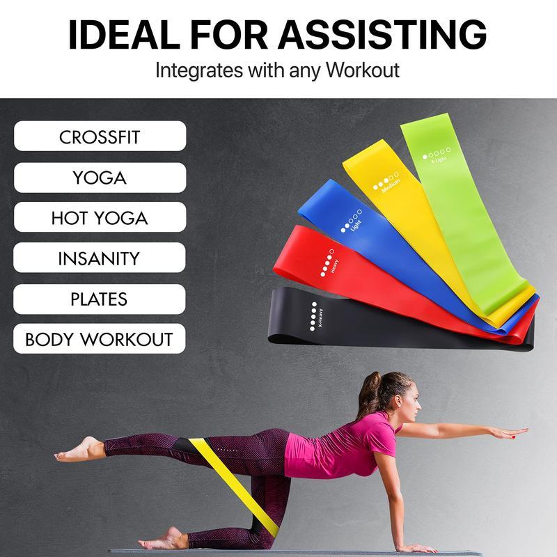 5 Counts/set Mini Loop Resistance Band Set with Storage Bag, Portable Exercise Band, Home Gym Exercise Stretching Training Equipment, Gymtok, Gym Accessories, Home Gym Kit-BY 5 Counts/set Mini Loop Resistance Band Set with Storage Bag, Portable Exercise Band, Home Gym Exercise Stretching Training Equipment, Gymtok, Gym Accessories, Home Gym Kit-BY