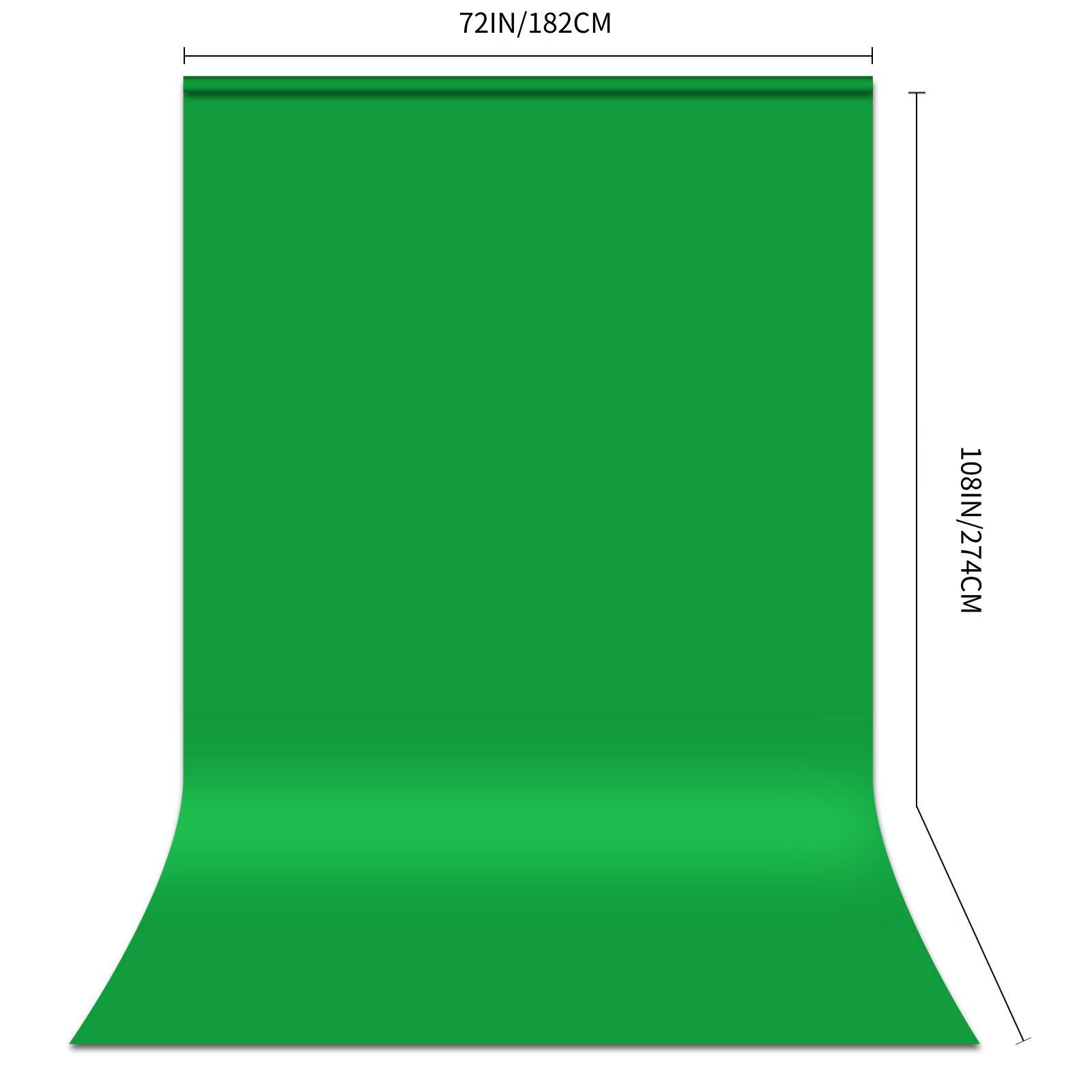 6x9ft Green Screen Background, Chromakey Virtual Green Screen Background Sheet, Cloth Fabric Curtain For Video Studio