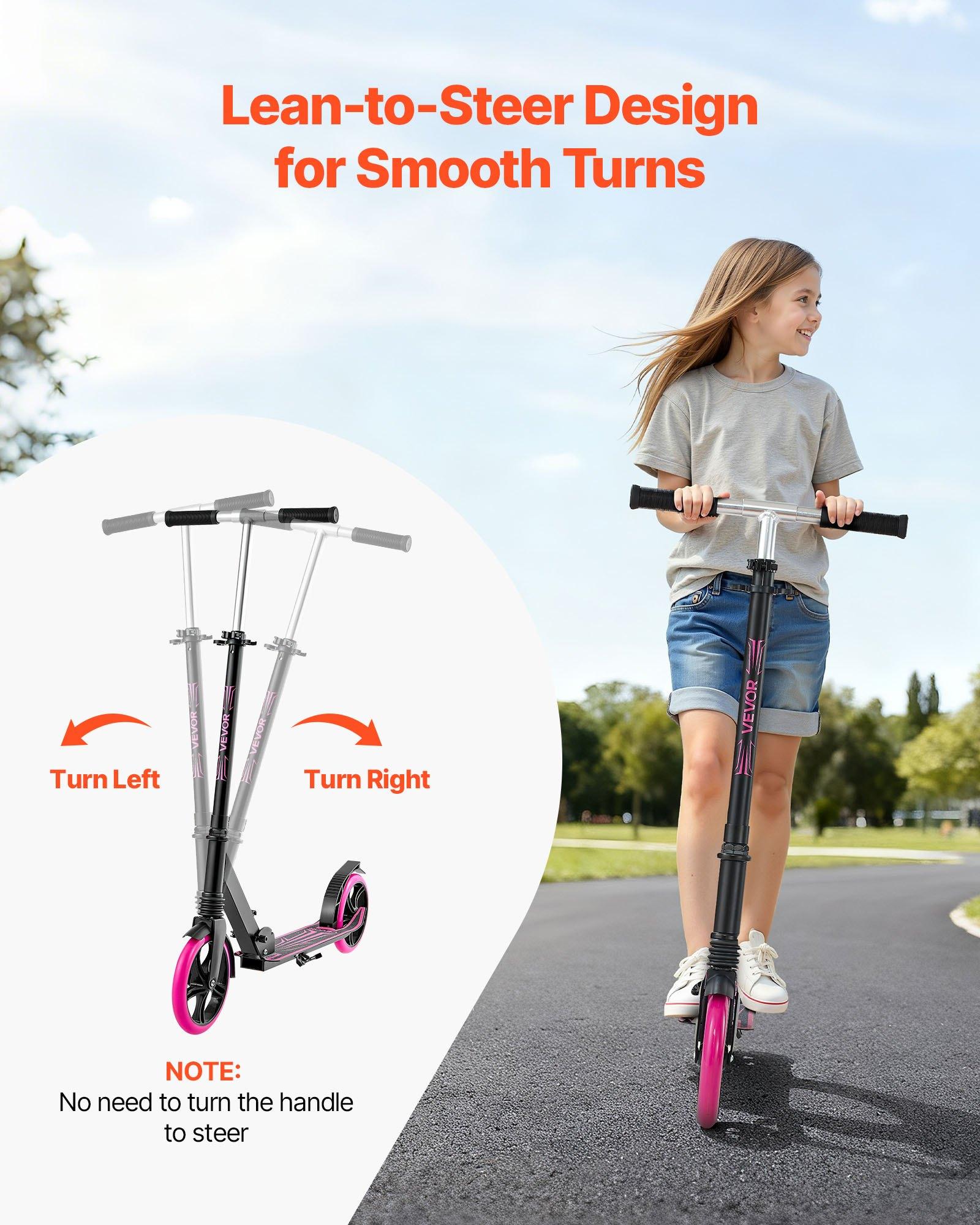 VEVOR Kick Scooter for Kids Ages 8+, Teens & Adults, 2-Wheel Toddler ...