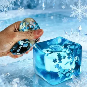 Squishy Stress Relief Cube - Sensory Fidget Toy for Adults 12+ Years, Sugar Ball Calming Tension Toy, Classroom Rewards Easter Gift for Office, Birthday Stocking Stuffer