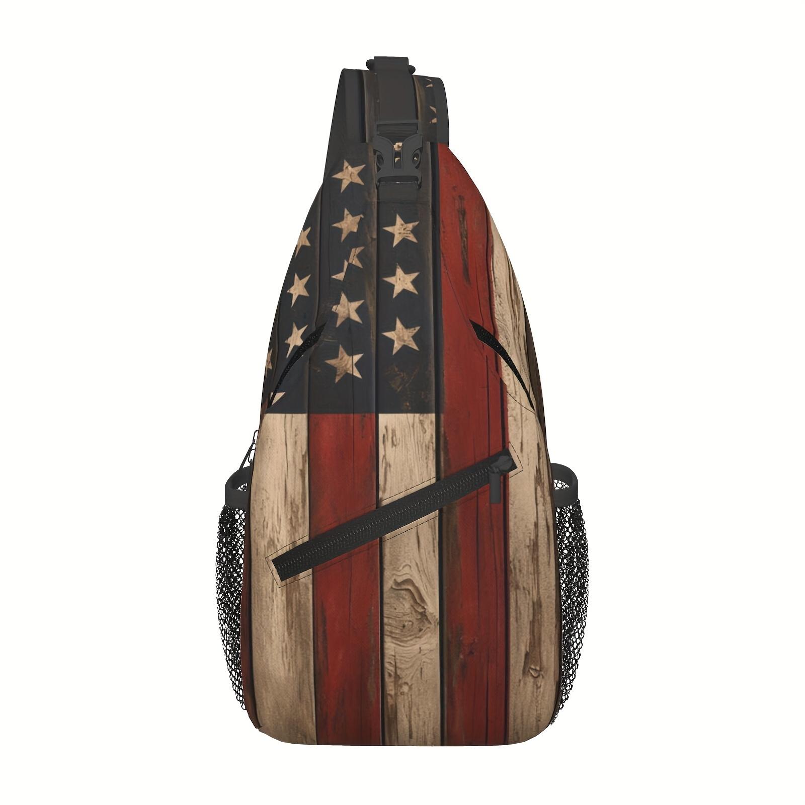 Crossbody Chest  Hiking  Vintage American Flag Shoulder  Folding Large Capacity Fashion Durable Can Be Used For Shopping, Work, Leisure  Beach  Fishing   Accessories  For School Back Christmas Gifts bag travel backpack