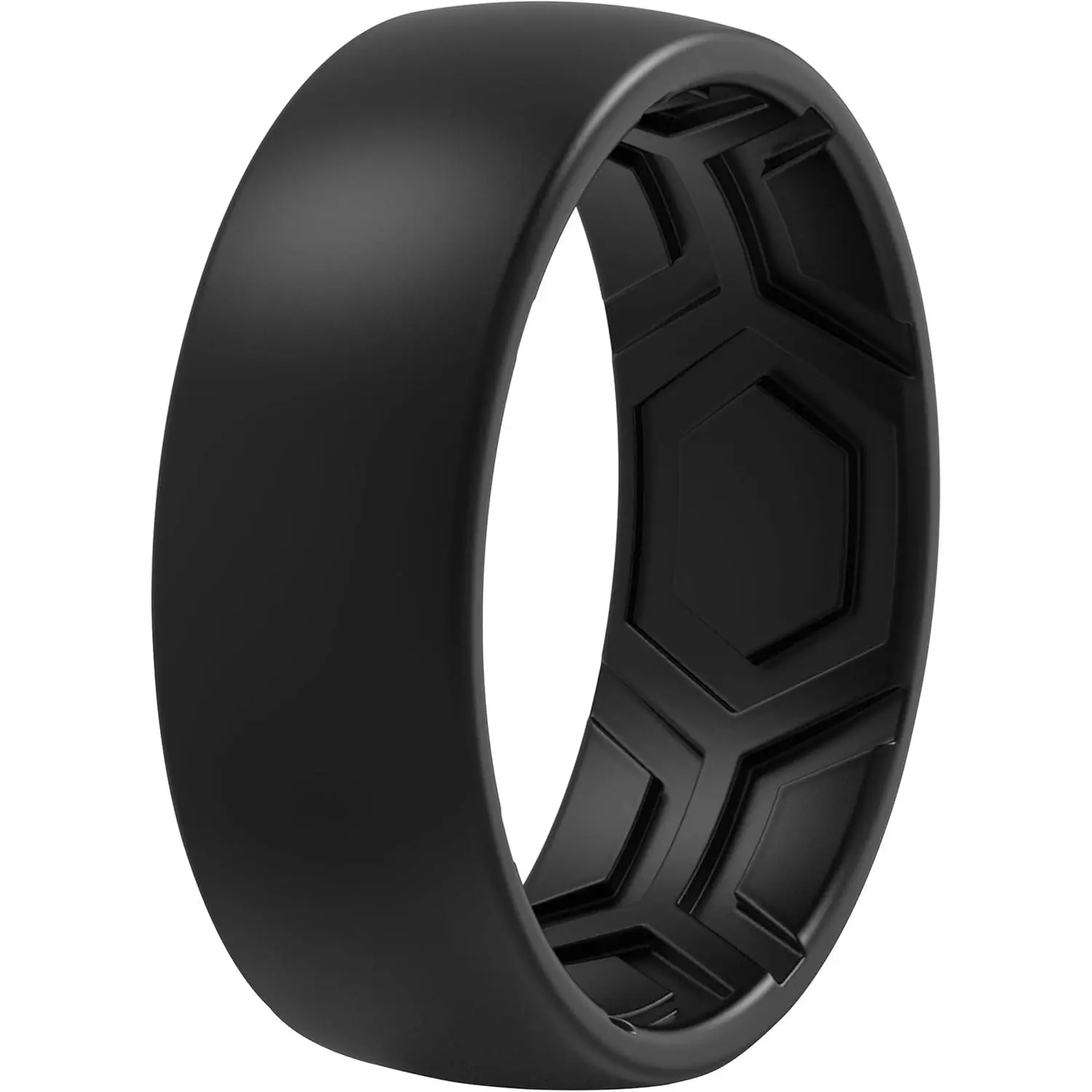 Women's Patterned Silicone Rings, 8mm Wide & 2.2mm Thick Flexible Wedding Bands, Active Wear Multipack in 1, 4, or 7 Count