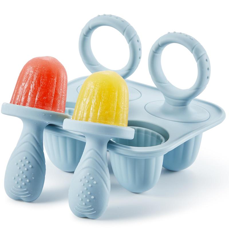 Silicone Ice Pop Molds Popsicle Mold Set of 4, BPA-Free Reusable Baby Ice Cream Maker, Easy Release Non-Toxic Material, Perfect for Kids' Snacks