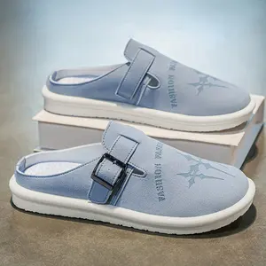 BDHJYDB Men's Buckle Mule Clogs, Lightweight Breathable Backless Shoes, Casual Outdoor Moccasin Slide Sandals for Summer