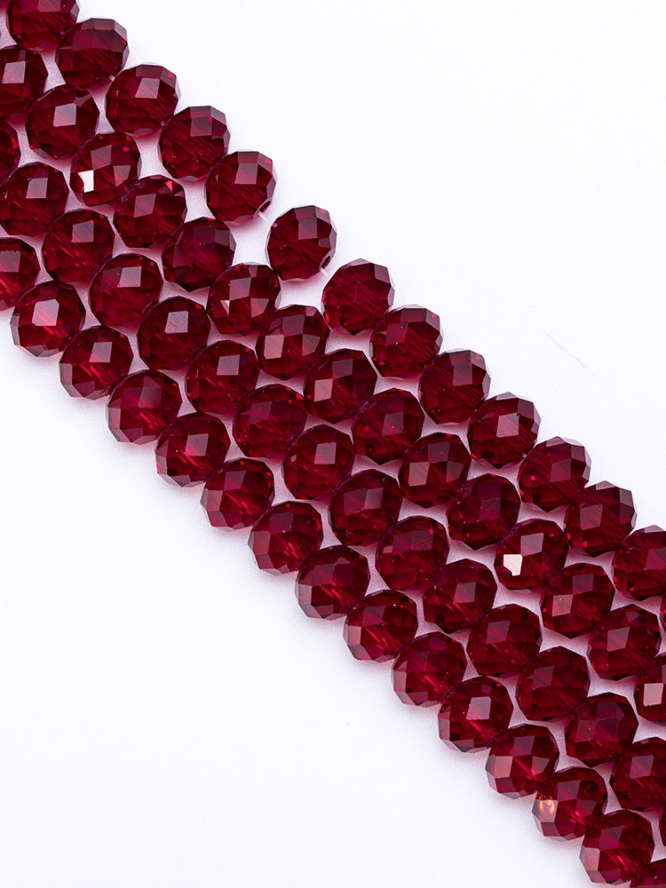 4/6/8mm Red Glass Beads, Faceted Crystal Glass Beads, Fashion Accessories for Handmade DIY Necklace Bracelet Earrings, DIY Jewelry Making Craft Supplies