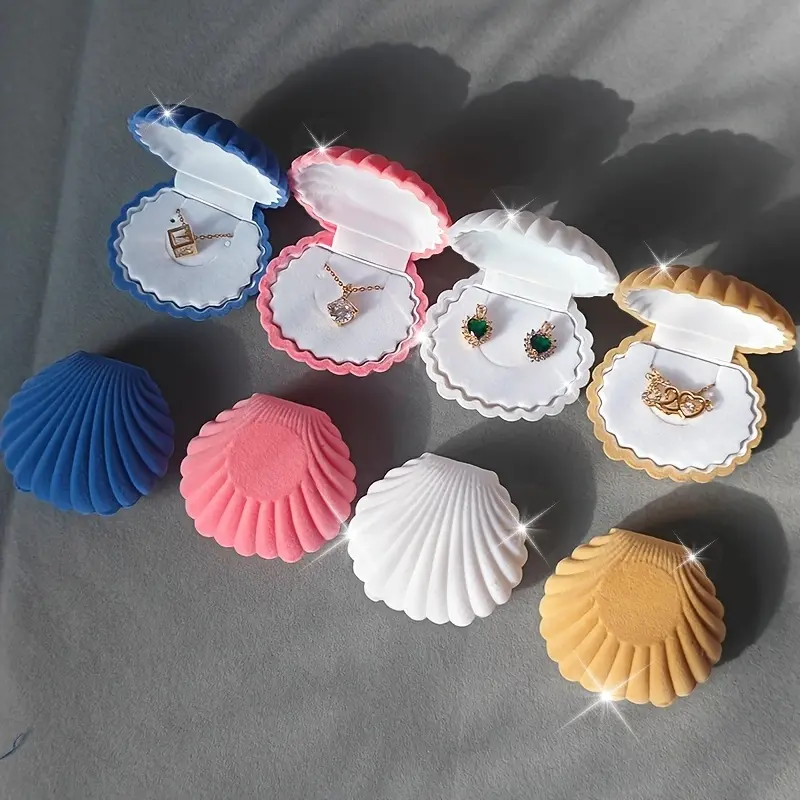 12pcs Jewelry Packaging Box, Velvet Shell Storage Box For, Pendant, Earrings, Necklace Gift Box, Surprise