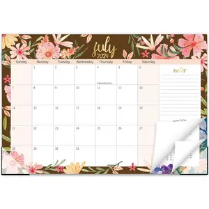 2024-2025 Desk Calendar, 17x11.5 in 18-Months (Jan 2024-Jun 2025) Retro Flower Design Calendar with Notes, Large Ruled Blocks, Easy to Tear Off, Pre-Punched Hanging Holes, Improves Efficiency for Home Office