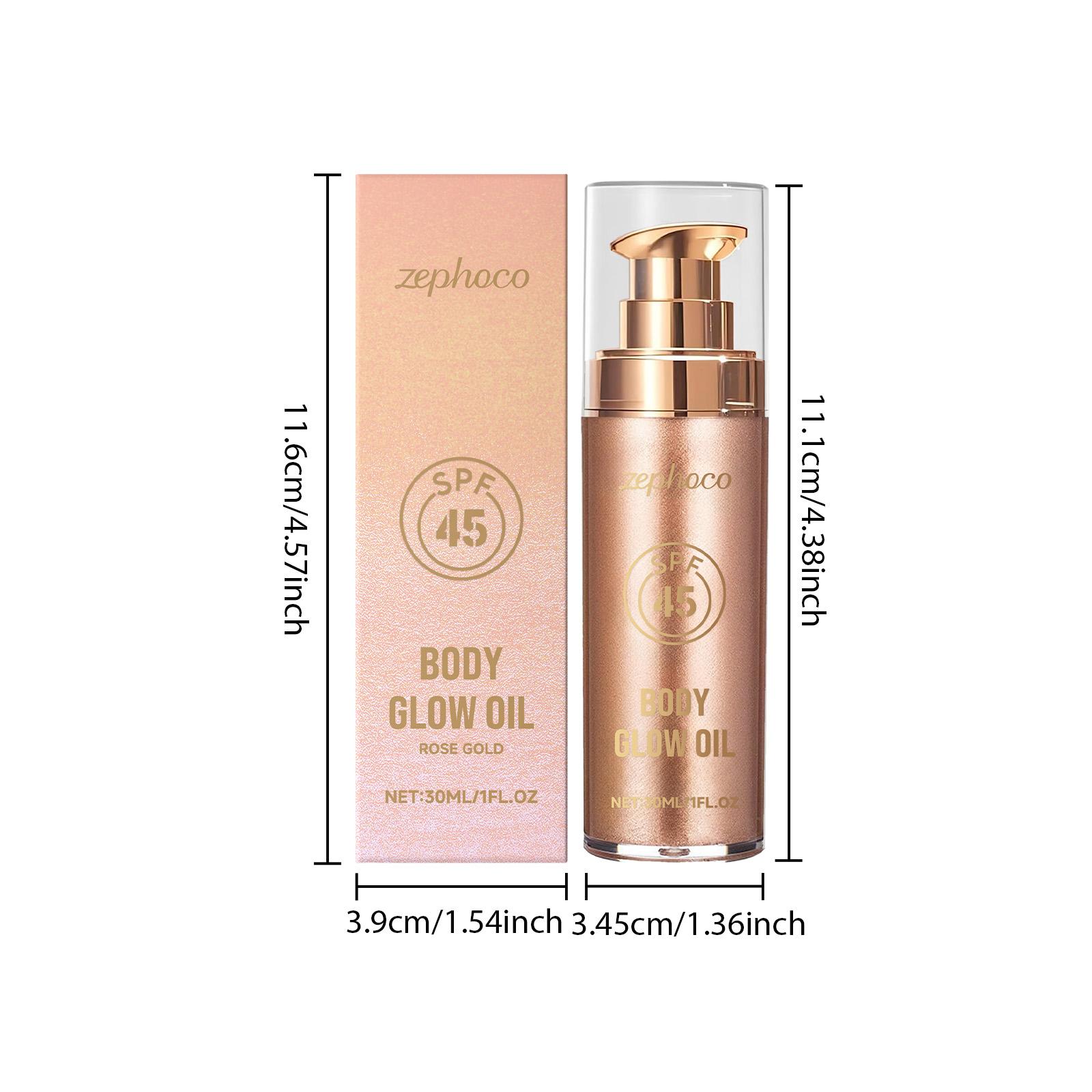 zephoco Rose Gold Coconut Protective Shimmer Body Oil Summer Protective Moisturizing Glossy Non-Sticky Body Oil