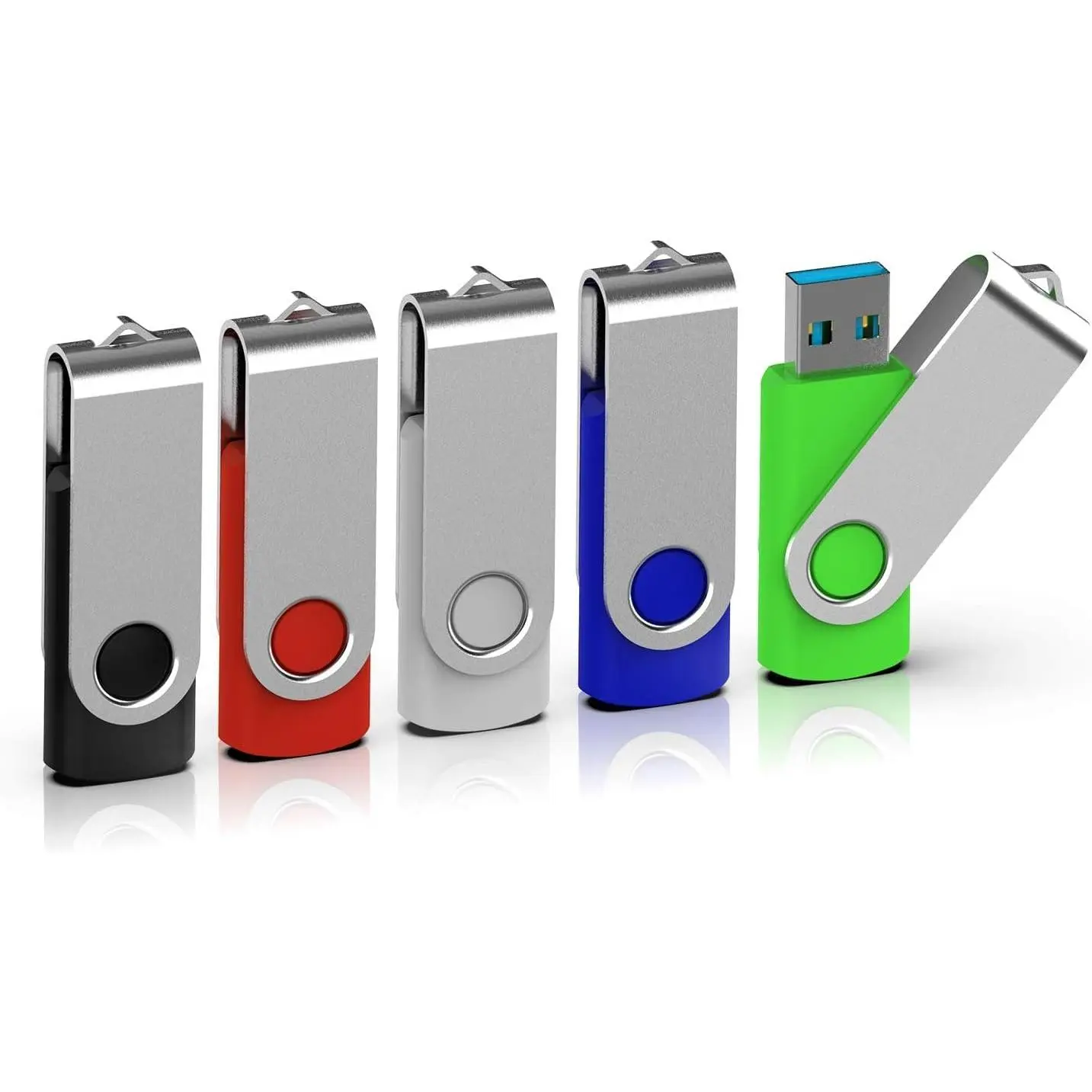 5 Pack 16GB USB 3.0 Flash Drive Memory Stick Thumb Drives USB Drives with Led Light (5  Colors: Black Blue Green Red )