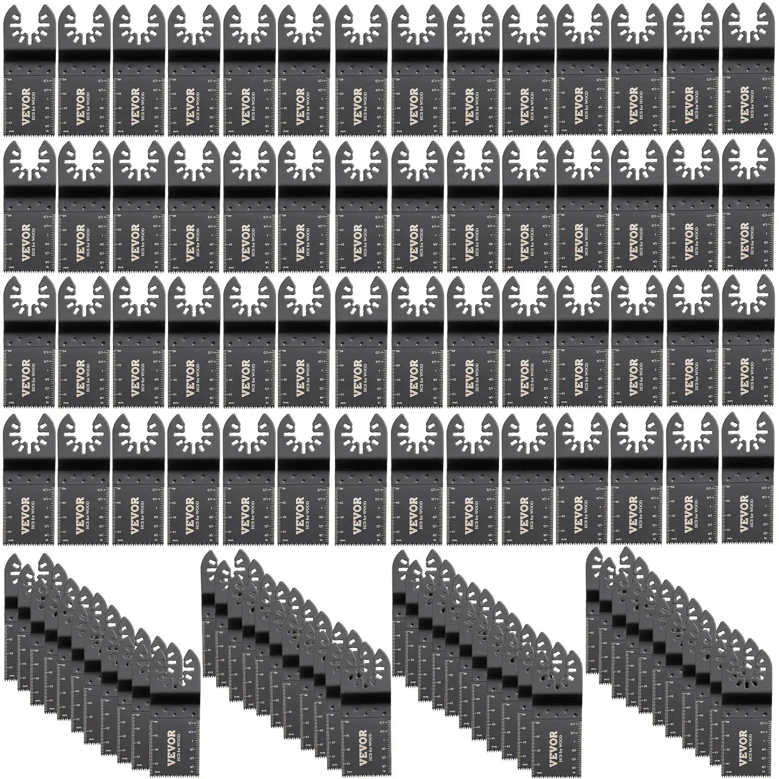 VEVOR 100PCS Oscillating Saw Blades Quick Release Multitool Blades KitHCS Tool Blades for Wood Plastic Metal Nails BoltsCompatible with Dewalt Dremel Fein Worx Bosch Makita Milwaukee,father'sdaygifts