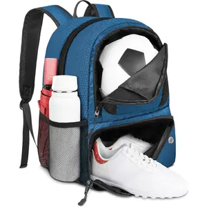 Football backpack, football bag with ball holder, waterproof sports equipment bag, suitable for basketball, volleyball, football