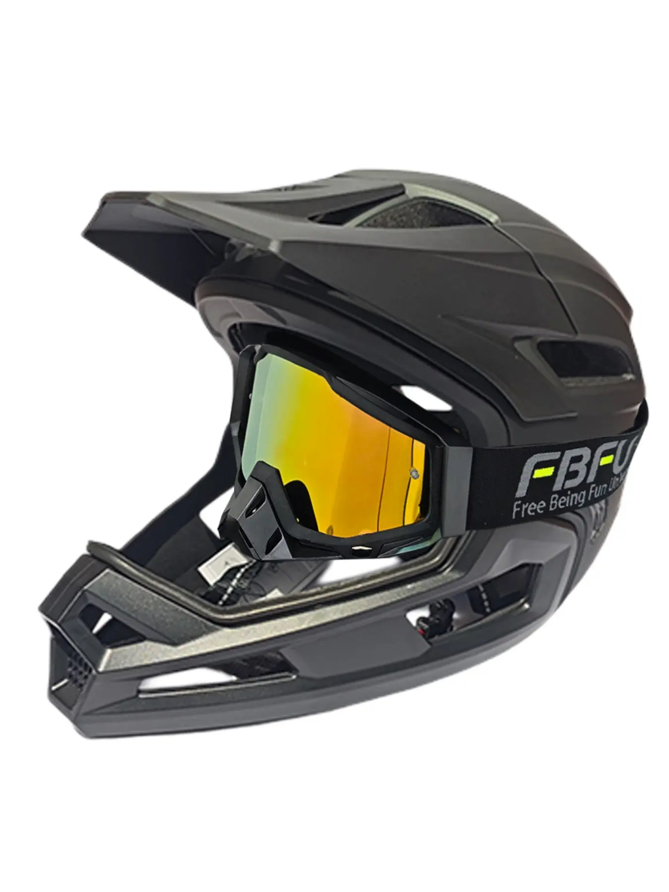 Gradient Full Face Dirt Bike Helmet With Detachable Chin Guard & Matching Goggles Shockproof PC EPS Lightweight Multi-Vent Adjustable Dial Washable Liner Off-Road Motocross Mountain Bike Protective Helmet Outdoor Sports Riding Gear For Men Women
