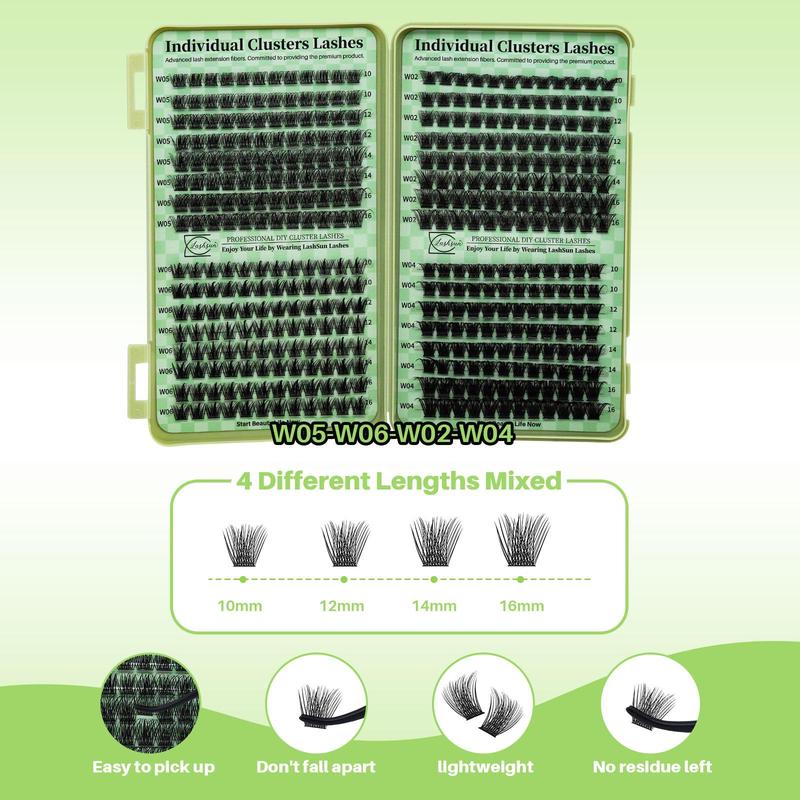 Individual Eyelash Extensions Clusters, 1 Count Mixed Length & Style False Eyelashes, Self Grafting Curl Eyelashes, Eye Makeup Enhancement, Wispy Lash Clusters