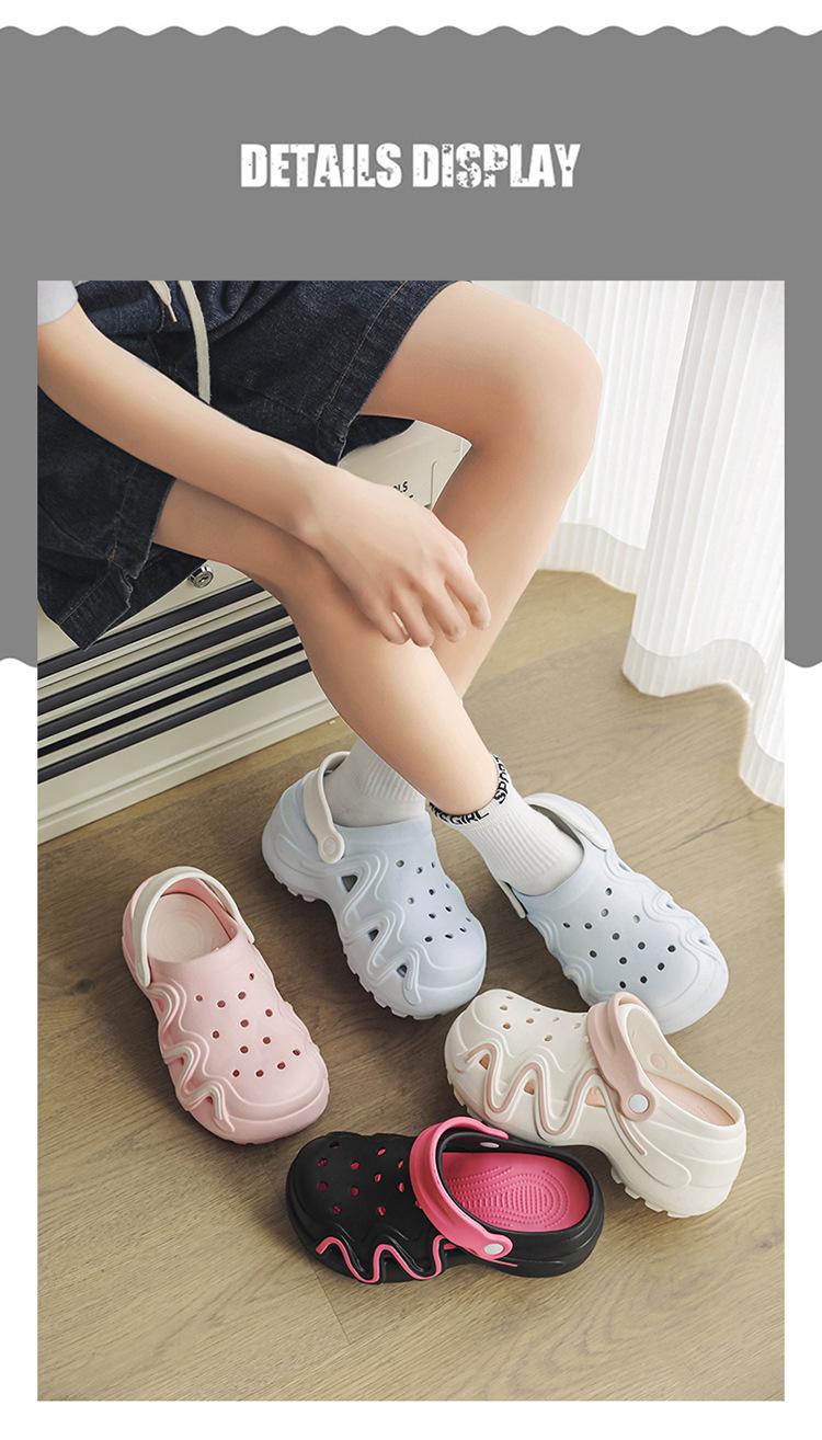 Women's Platform Clogs, Summer New Thick Sole Non-Slip Breathable Closed Toe Sandals, Fashion Casual Outdoor Beach Slippers arch support clog comfortable mule