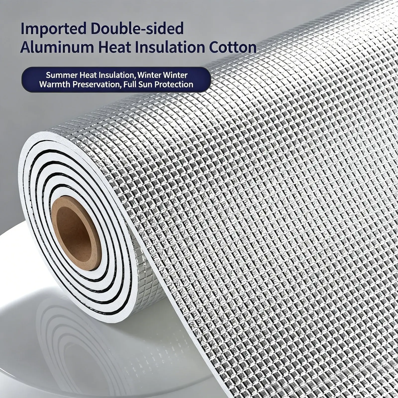 Self-Adhesive Aluminum Foil Insulation Cotton 41cm×10cm | 160g Lightweight Thermal Insulation Roll | Fireproof Waterproof Radiant Barrier for Wall Attic Window Roof RV
