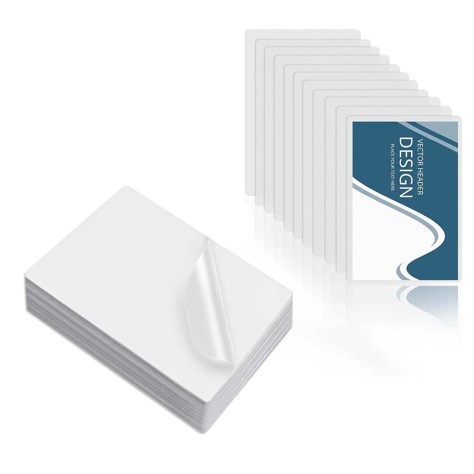 2.6×3.7 inch 100 Sheets Premium Thermal Laminating Sheets, 60mic Business Card Size Card Protective Film 6.6×9.5cm, Waterproof and Durable Plastic Laminating Bag, Clear