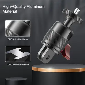 Compatible with GoPro 13 and Insta: Aluminum alloy dual-mount adapter to 1/4-inch screw for expansion mounts, with 360-degree rotation