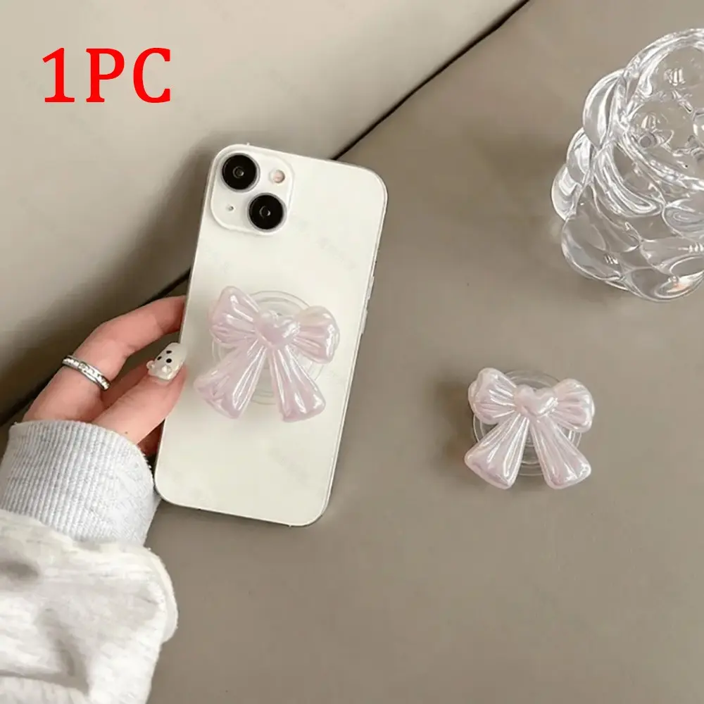 Colorful heart-shaped butterfly knot airbag support, Smartphone Grip, Mobile Phone Holder, selfie and binge-watching support for girls, stable support, daily commuting anti-slip handle, a budget-friendly small gift for girls