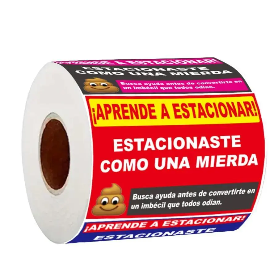 160 Pcs Funny Spanish Parking Warning Adhesive Stickers - Humorous Self-Adhesive Car Reminder Labels for Vehicles, Includes Bedazzling Kit, Bricks, Minifigs and Stress Ball, Adhesive Stickers Stickers