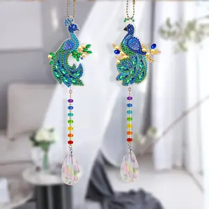 DIY Double-Sided Acrylic Crystal Beaded Suncatcher Kit 2Pcs Mosaic Art Hanging Pendants for Window Home Garden Car Decor – Ideal Gift