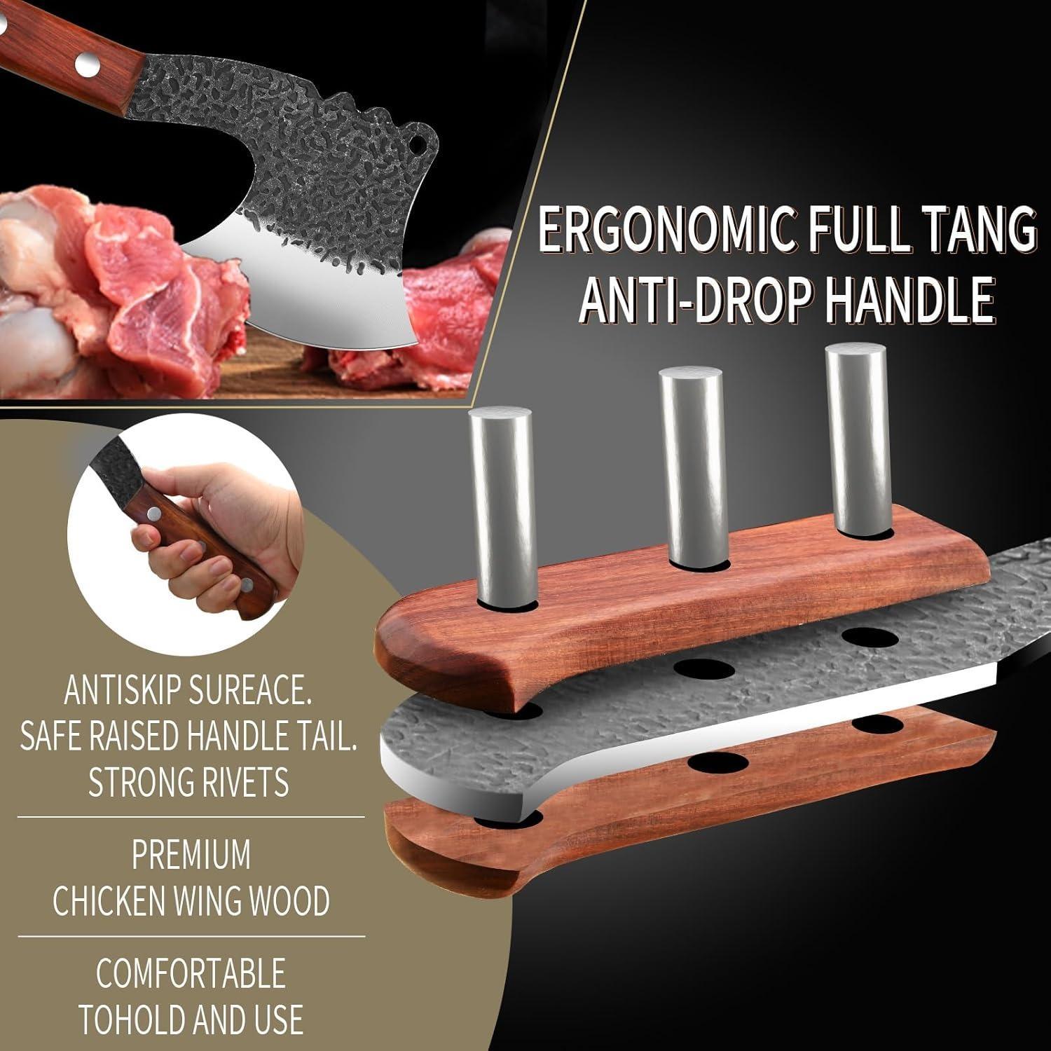 Stainless Steel Fish Knive, 1 Count Forged Bone Thickening & Weighted Cutting Knife, Kitchen Knife for Meat, Fish, Vegetable, Fruit